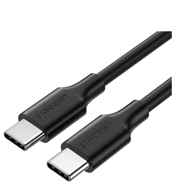 CABLU alimentare si date Ugreen, "US286", Fast Charging Data Cable pt. smartphone, USB Type-C la USB Type-C 60W/3A, nickel plating, PVC, 1m, negru "50997"  - 6957303859979