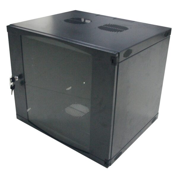 CABINET 19" LOGILINK   6U 540x450 mm, fixare pe perete, Flatpack (dezasamblat),  Black, usa sticla cu blocare, otel 1.2mm, sarcina maxima 30Kg, "W06F64B"