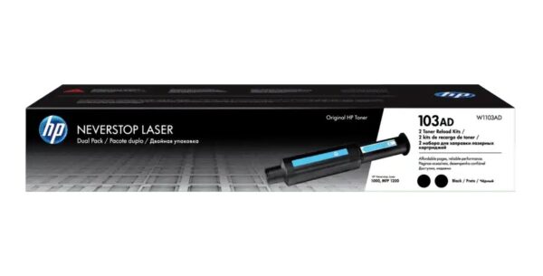 Dual-Pack Original HP Black, nr.103AD, pentru NeverStop LaserJet 1000|1200, 5K,  , "W1103AD"