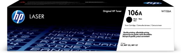 Toner Original HP Black, nr.106A, pentru LaserJet 107|MFP 135|MFP 137, 1K,  , "W1106A"