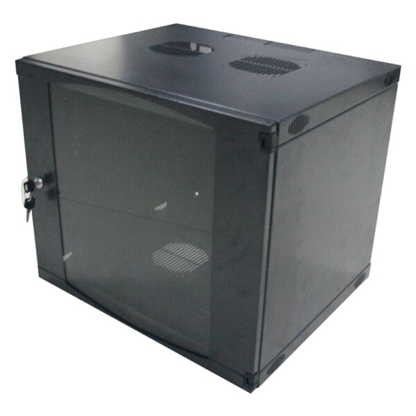 CABINET 19" LOGILINK  15U 540 x450mm, fixare pe perete, Flatpack (dezasamblat),  Black, usa sticla cu blocare, otel 1.2mm, sarcina maxima 30Kg, "W15F64B"