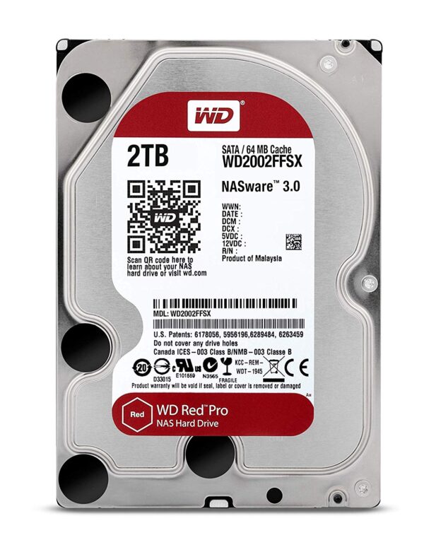 HDD WD 2 TB, Red Pro, 7.200 rpm, buffer 64 MB, pt. NAS, "WD2002FFSX"