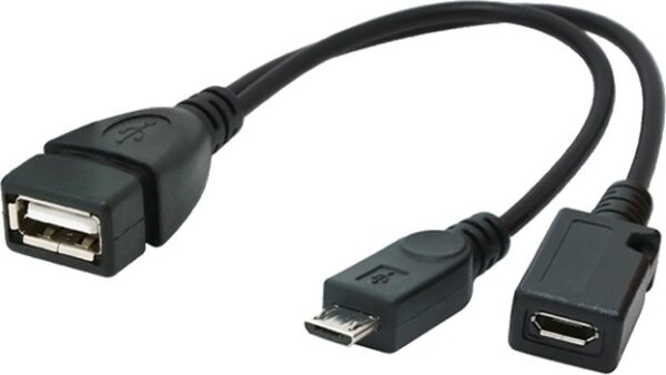 CABLU adaptor OTG GEMBIRD, pt. smartphone,Micro-USB2.0(T) la USB2.0(M),15cm,conectarea telef. la tastatura,mouse,HUB,port Micro-USB2.0(M) pt. extra power,negru "A-OTG-AFBM-04"