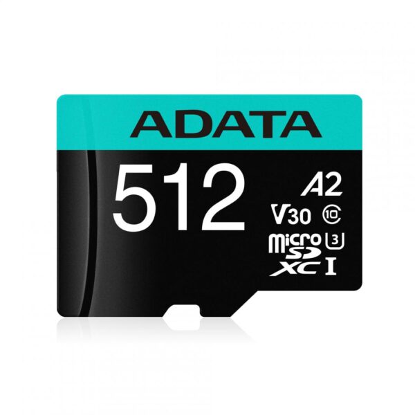 CARD MicroSD ADATA, 512 GB, microSDHC, clasa 10, standard UHS-I U3, "AUSDX512GUI3V30SA2"