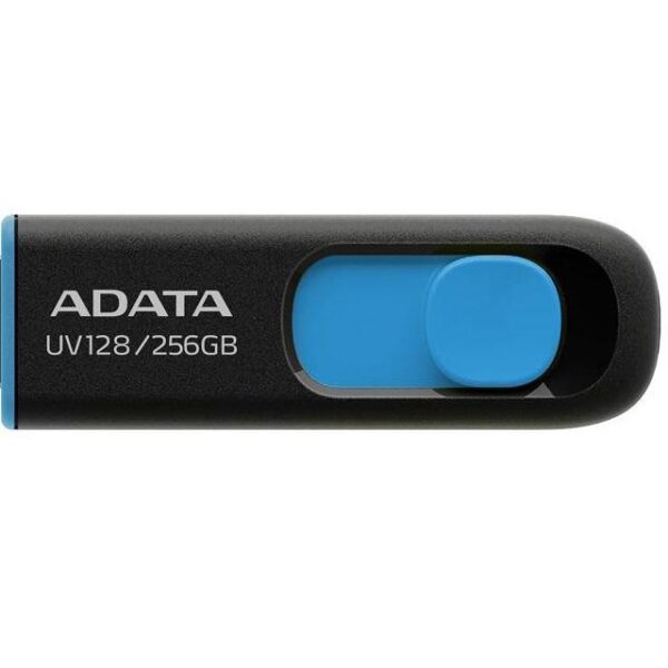 MEMORIE USB 3.2 ADATA 256GB, retractabila, carcasa plastic, negru / albastru, "AUV128-256G-RBE"