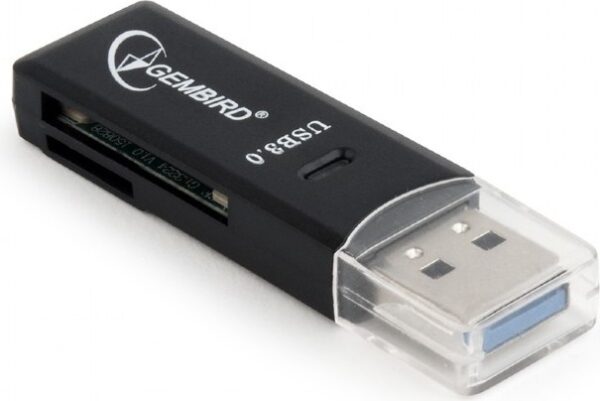 CARD READER extern GEMBIRD, interfata USB 3.0, citeste/scrie: SD, micro SD; plastic, black "UHB-CR3-01"