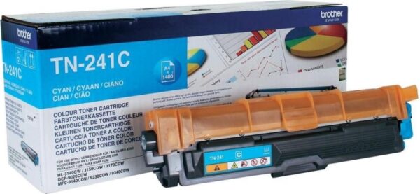 Toner Original Brother Cyan, TN241C, pentru HL-3140|3150|3170|DCP-9010|9015|9020|9140|9330|9340, 1.4K,"TN241C"