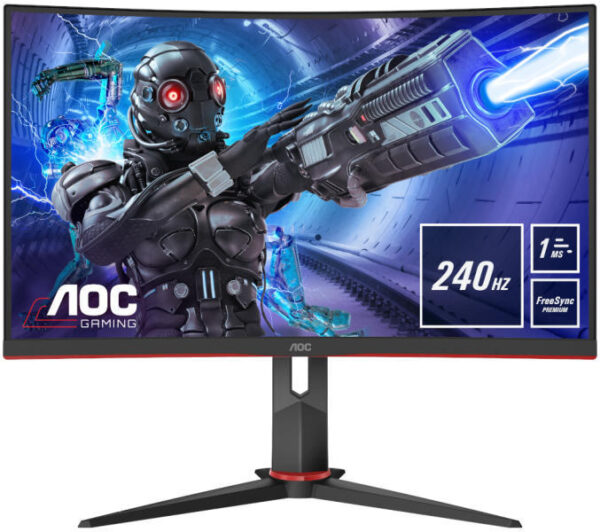 MONITOR  AOC - gaming 31.5 inch, Gaming, VA, Full HD (1920 x 1080), Wide | curbat, 300 cd/mp, 1 ms, HDMI | DisplayPort, "C32G2ZE/BK" (timbru verde 7 lei)