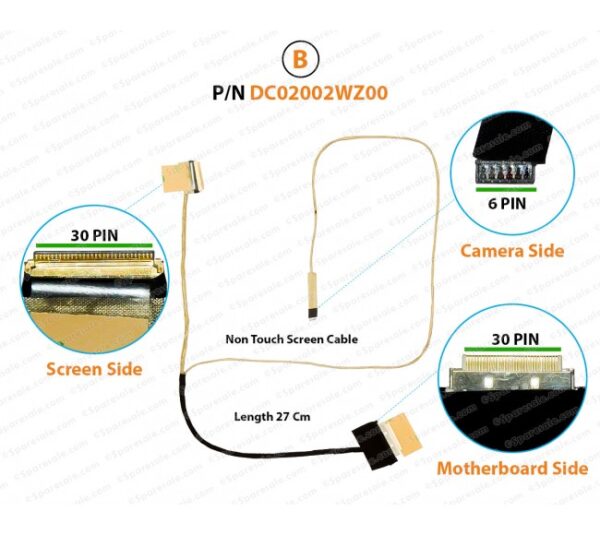 Cablu display LVDS HP 15-BS 15T-BR 15Z-BW 15-BW 250 255 G6 CBL50 DC02002WZ00 DC0200ZWZ00 30 Pin no Touch model B - imagine 2