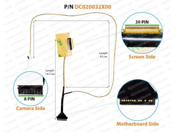 Cablu display LENOVO IDEAPAD V145-15AST 130-15IKB 130-15AST DLADE 15 EDP FHD LED DC020032X00 30PIN - imagine 3