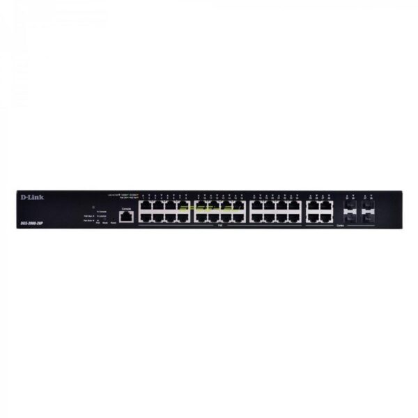 SWITCH POE D-Link, Gigabit x 24 POE, SFP x 4, 802.3at, managed, rackabil, carcasa metalica, "DGS-2000-28P" (timbru verde 10 lei)