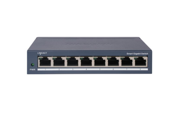 SWITCH 8PORTURI GIGABIT SMARTMANAGED "DS-3E1508-EI(V2)" (timbru verde 2 lei)