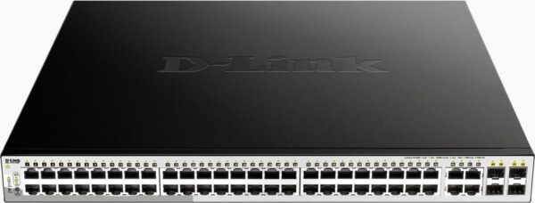 SWITCH PoE D-LINK Smart 48 porturi Gigabit (48 PoE) + 4 porturi combo SFP, IEEE 802.3af/at, carcasa metalica, "DGS-1210-52MP"(timbru verde 2 lei)