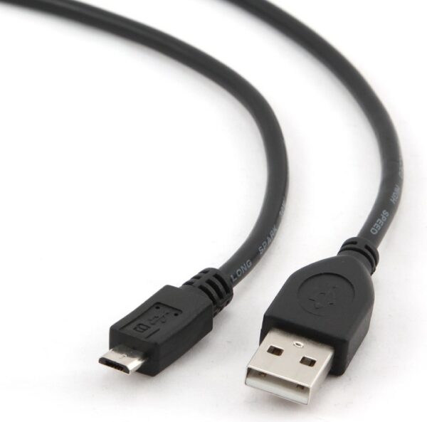 CABLU alimentare si date GEMBIRD, pt. smartphone, USB 2.0 (T) la Micro-USB 2.0 (T), 0.5m, negru, "CCP-mUSB2-AMBM-0.5M"