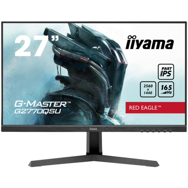 IIYAMA Monitor LED G2770QSU-B1 Fast IPS, matte finish 2560 x 1440 @165Hz,  400 cd/m2, 0.5ms, HDMI, DP, USB Hub tilt "G2770QSU-B1" (timbru verde 7 lei)