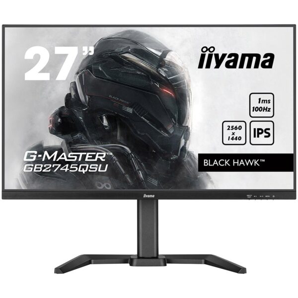 IIYAMA Monitor LED GB2745QSU-B1 Gaming 27" IPS 2560 x 1440 @100Hz 250 cd/m2 1300:1 1ms HDMI DP USB Hub Tilt "GB2745QSU-B1" (timbru verde 7 lei)