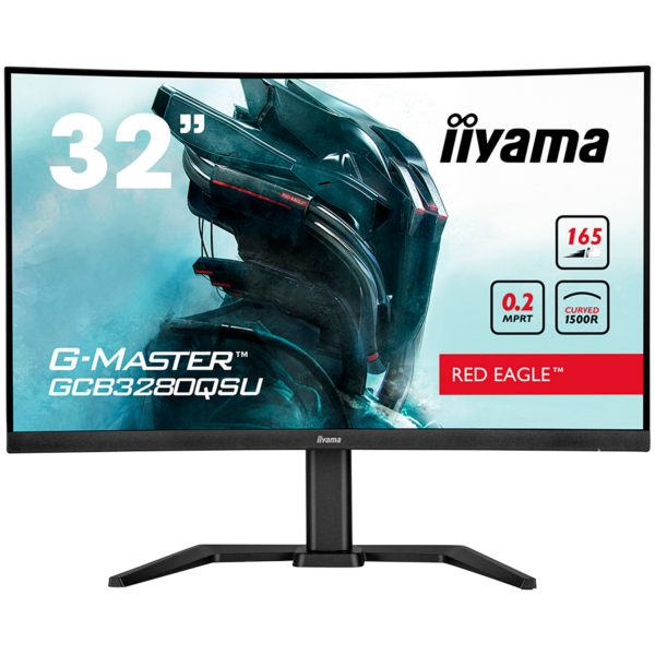 IIYAMA 32" ETE VA-panel Curved Gaming 1500R,G-Master Red Eagle,FreeSync,2560x1440@144Hz,350cd/m2,1xDP,2xHDMI,0,2ms MPRT,Speakers,USB-HUB (2x 3.0),Black Tuner,15cm "GCB3280QSU-B1" (timbru verde 7 lei)