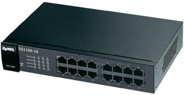 SWITCH ZyXel, Gigabit x 16, carcasa metalica, "GS1100-16-EU0103F" (timbru verde 2 lei)