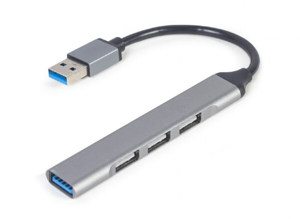 HUB extern GEMBIRD, porturi USB: USB-A 3.1 x 1, USB-A 2.0 x 3, conectare prin USB-A, argintiu, "UHB-U3P1U2P3-02"