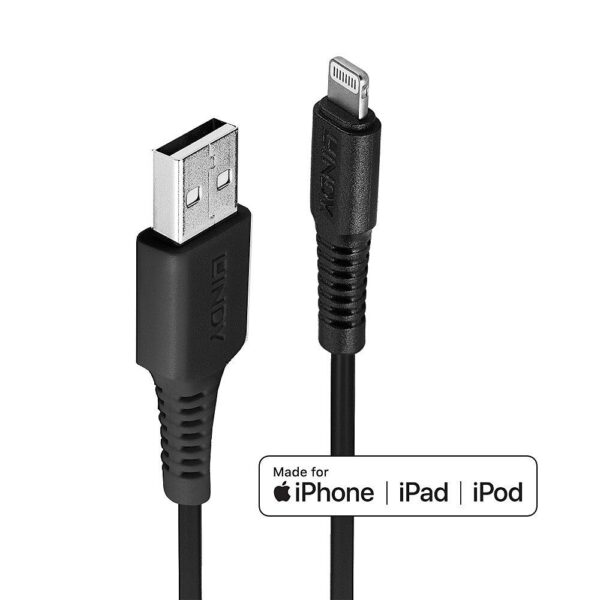 CABLU alimentare si date Lindy pt.smartphone  Lightning (T) la USB 2.0 (T), 1 m, PVC, negru, "LY-31320"