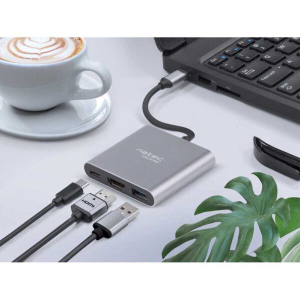 Adaptor multi HUB Natec Fowler Mini NMP-1607 USB-C 3.0 - imagine 3