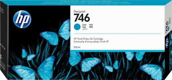 Cartus Cerneala Original HP Cyan, nr.746, pentru Design Jet Pro2|Pro 44| Z6| Z6dr|Z9+, 300ml, incl.TV 1.2incl.TV "P2V80A"