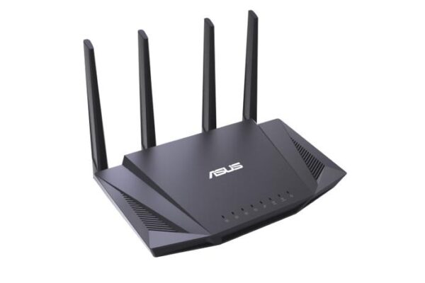 ROUTER ASUS wireless, 3000 Mbps, porturi Gigabit x 4, antena externa x 4, AX3000, dual band, "RT-AX58U"