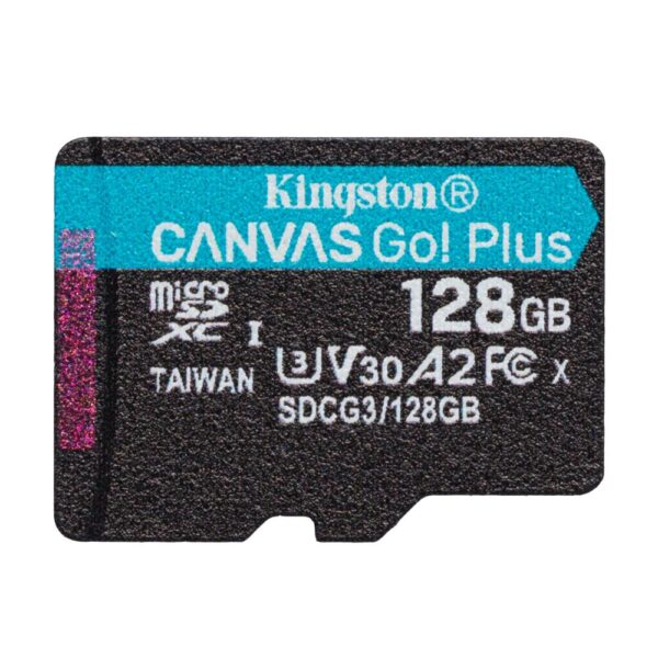 128GB microSDXC Canvas Go Plus 170R A2 U3 V30 Single Pack w/o ADP, "SDCG3/128GBSP"