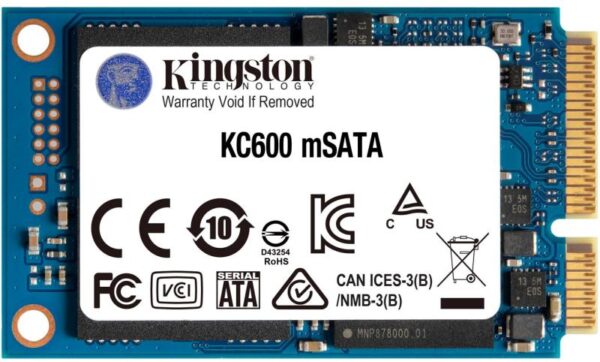 SSD KINGSTON KC600, 256GB, mSATA, 3D TLC Nand, R/W: 550/500 MB/s, "SKC600MS/256G"