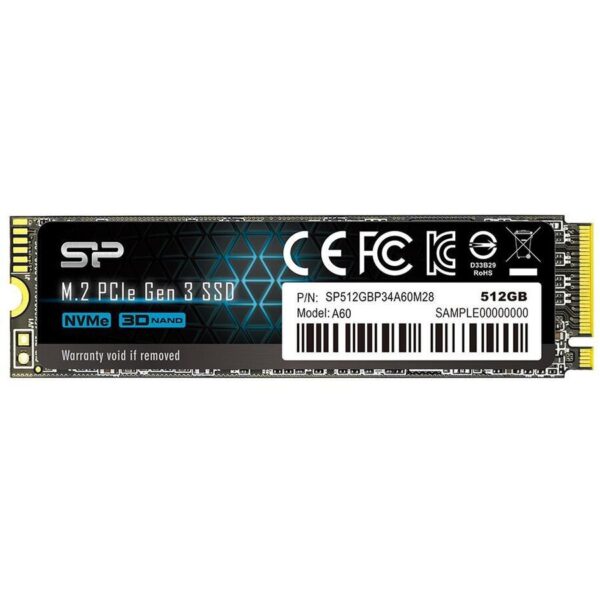 SSD SP A60 512GB PCIe Gen 3x4 M.2 2280 "SP512GBP34A60M28"