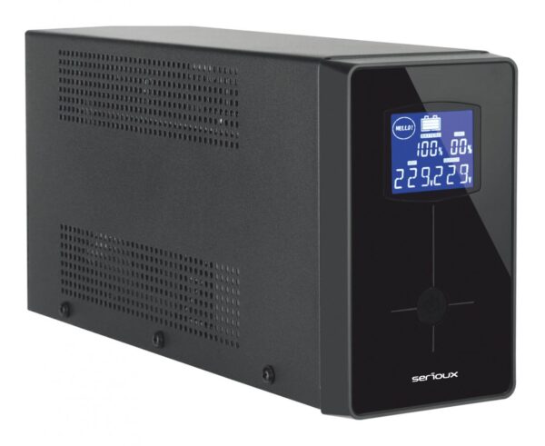 UPS Serioux Line Interactive 1200LI,LCD,1200VA/720W,4xSchuko, 12V /7.0 Ah×2,timp mediu de functi pe bat 10 min-50% sarcina,manag USB/RJ45,software inclus "SRXU-LCD1200LI" (timbru verde 11 lei)