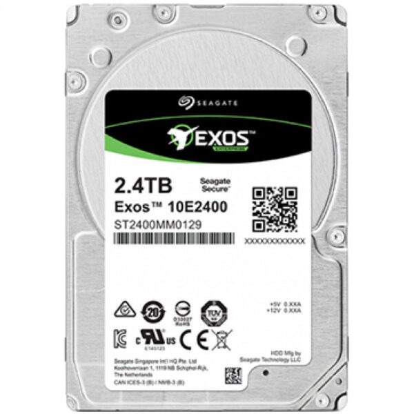 SEAGATE EXOS 10E2400 Ent.Perf. 10K 2.4TB w/Enhanced Cache HDD 512e/4Kn FastFormat 10000rpm 256MB cache SAS 12Gb/s 6.4cm 2.5inch BLK, "ST2400MM0129"