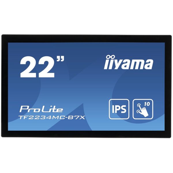 IIYAMA Monitor 21,5" PCAP Bezel Free 10P Touch with Anti-Fingerprint coating,1920x1080,IPS,VGA,DP,HDMI,305cd/m2,Through Glass mode,1000:1,8ms,USB Touch Interface "TF2234MC-B7X" (timbru verde 7lei)