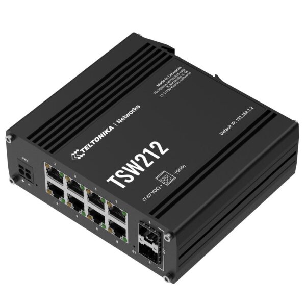 SWITCH Teltonika POE+ "TSW200", 8 x LAN port 10/100/1000 Mbps PoE+, 2 x SFP, buget PoE 240W "TSW200000050"