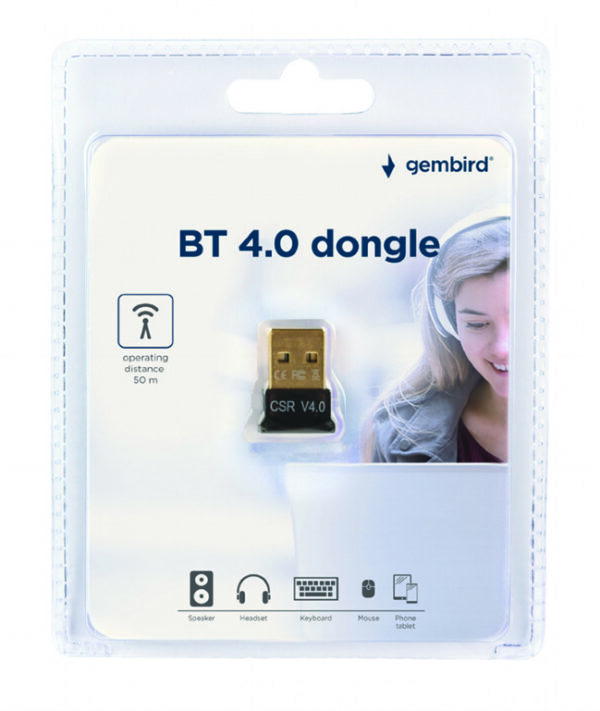 Bluetooth adaptor Gembird  USB Nano V4.0 Class II - imagine 2