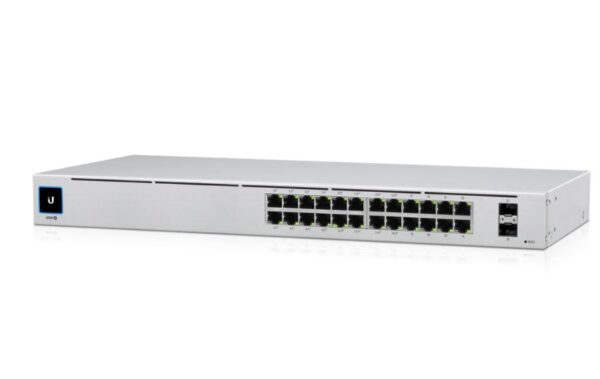 SWITCH PoE UBIQUITI, "UNIFI SWITCH24"port Gigabit x 24, SFP SFP x 2, managed, rackabil, carcasa metalica, "USW-24-POE" (timbru verde 2 lei)