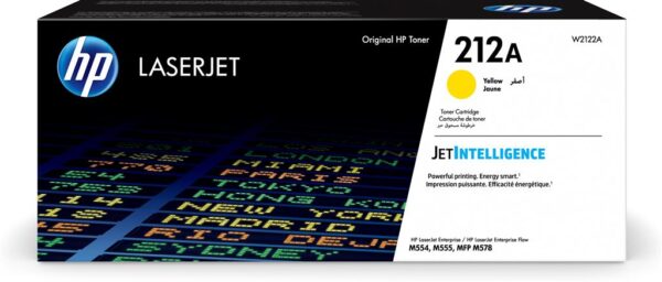 Toner Original HP Yellow, nr.212A, pentru Laser Jet M555x|M554dn|M555dn|MFP M578c|M578z|M578f, 4.5k, incl.TV 1.2incl.TV "W2122A"