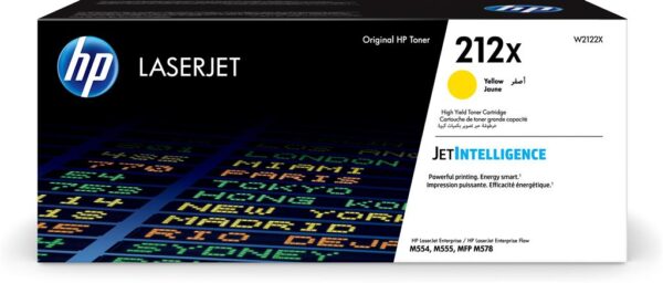 Toner Original HP Yellow, nr.212X, pentru Laser Jet M555x|M554dn|M555dn|MFP M578c|M578z|M578f, 10k, incl.TV 1.2incl.TV "W2122X"