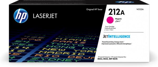 Toner Original HP Magenta, nr.212A, pentru Laser Jet M555x|M554dn|M555dn|MFP M578c|M578z|M578f, 4.5k, incl.TV 1.2incl.TV "W2123A"