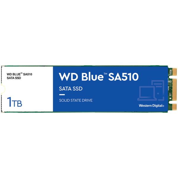 SSD WD Blue SA510 1TB SATA, M.2 2280, Read/Write: 560/520 MBps, IOPS 90K/82K, TBW: 400 "WDS100T3B0B-00AXS0"