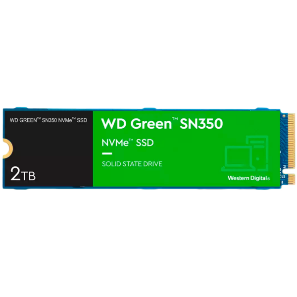 SSD WD Green SN350 2TB M.2 2280 PCIe Gen3 x4 NVMe QLC, Read/Write: 3200/3000 MBps, IOPS 500K/450K, TBW: 100 "WDS200T3G0C-00AZL0"