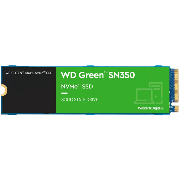 SSD WD Green SN350 500GB M.2 2280 PCIe Gen3 x4 NVMe TLC, Read/Write: 2400/1500 MBps, IOPS 250K/170K, TBW: 60 "WDS500G2G0C"