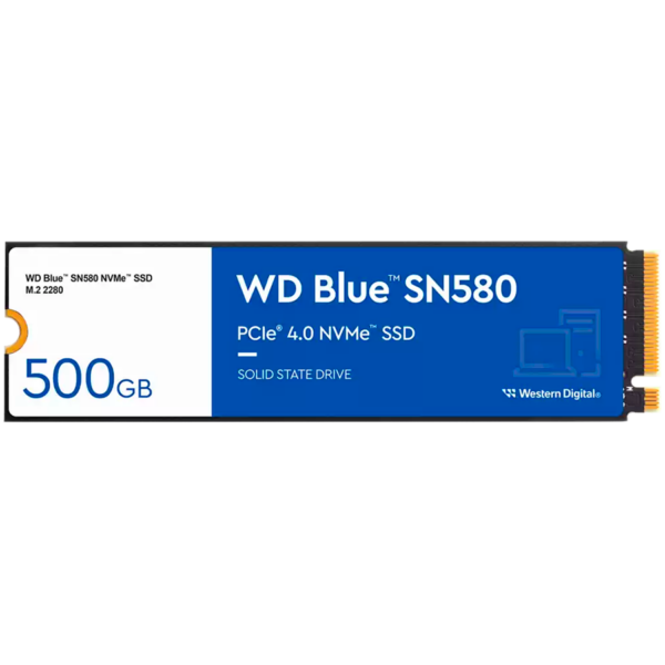 SSD WD Blue SN580 500GB M.2 2280 PCIe Gen4 x4 NVMe TLC, Read/Write: 4000/3600 MBps, IOPS 450K/750K, TBW: 300 "WDS500G3B0E-00CHF0"