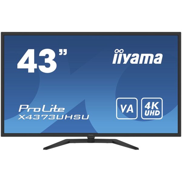 Iiyama Monitor 43" UW VA-panel, 3840x2160 UHS, 3ms, 400cdm2 HDR400, Speakers, 2xHDMI, 1xDisplayPort, USB-HUB (2x3.0/2x2.0), PBP, PIP, Remote control "X4373UHSU-B1" (timbru verde 7 lei)