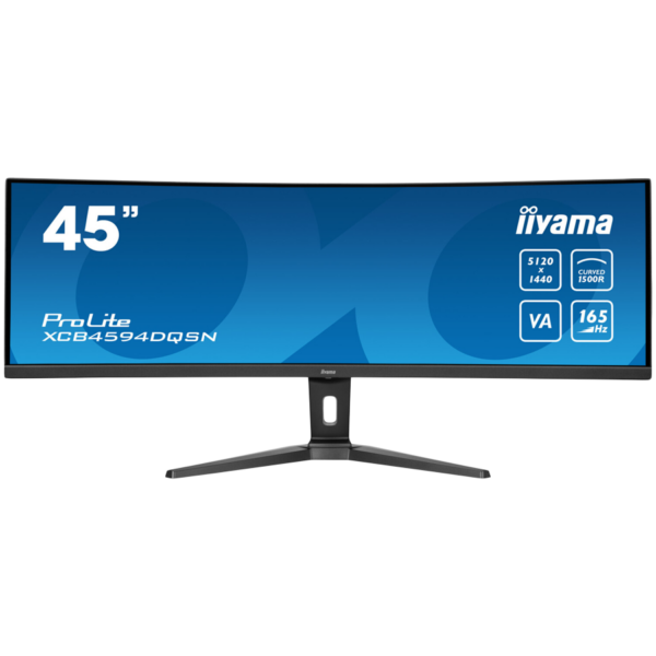 IIYAMA Monitor LED XCB4594DQSN-B1 45" Dual QHD VA with KVM switch,USB-C 90W dock and RJ45 5120x1440/165Hz 32:9 450cd/m2 3000:1 0.8ms, HDMI DP USB-C RJ45 Hub "XCB4594DQSN-B1" (timbru verde 7 lei)