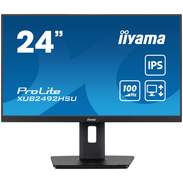 MONITOARE Iiyama  LED XUB2492HSU-B6 24" IPS 1920 x 1080 @100Hz 250 cd/m2 1300:1 0.4ms HDMI DP USBx4 height, swivel, tilt, pivot (rotation both sides) "XUB2492HSU-B6" (timbru verde 7 lei)