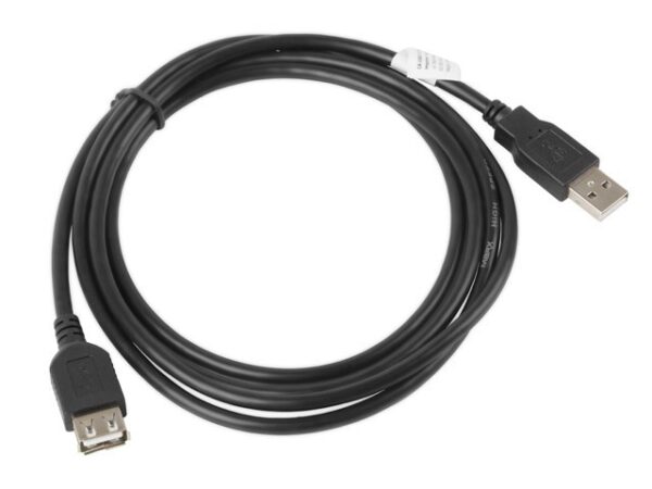 Cablu extensie Lanberg USB 2.0 AM-AF negru 1.8M - imagine 2